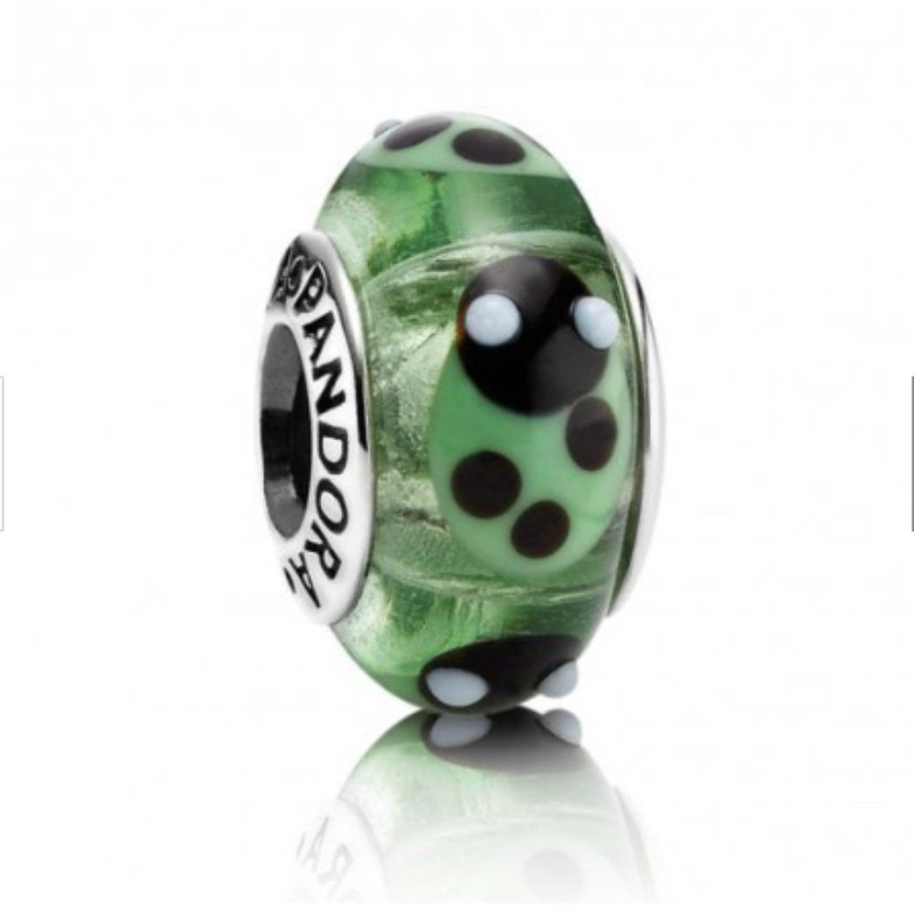 Pandora Murano Glass Green Ladybug Charm